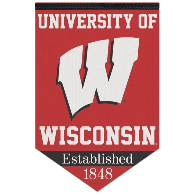 Wisconsin Badgers CHEVRON Premium Felt Banner 17" x 26"