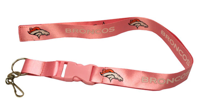 Cordón de los Denver Broncos con llavero, de color rosa