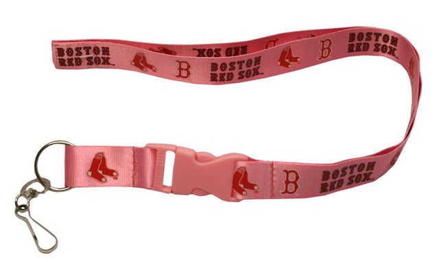 Boston Red Sox Lanyard - Breakaway with Key Ring - Pink