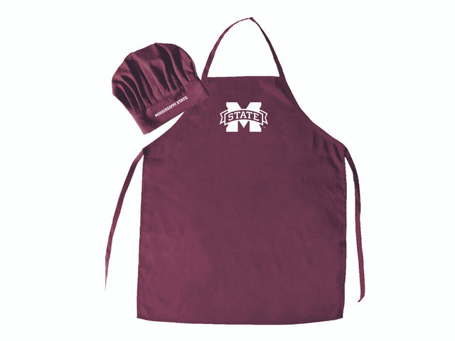 Conjunto de delantal y gorro de chef de Mississippi State Bulldogs