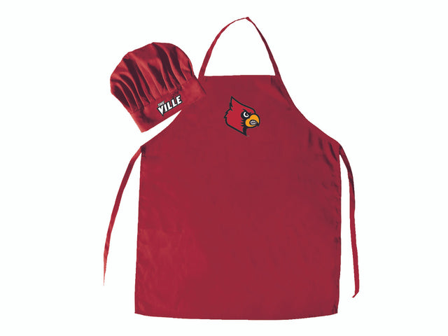 Conjunto de delantal y gorro de chef de los Louisville Cardinals