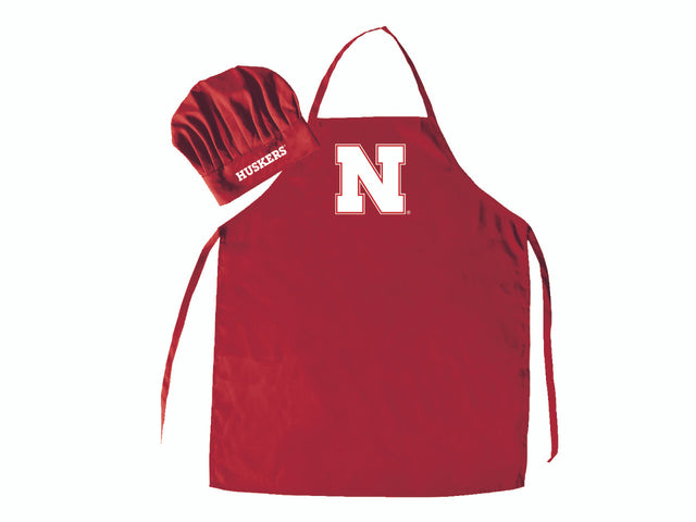 Conjunto de delantal y gorro de chef de los Nebraska Cornhuskers