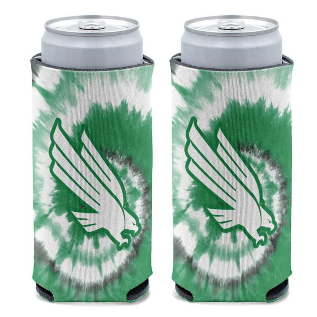 Enfriador de latas delgado de 12 oz con teñido anudado de North Texas Mean Green