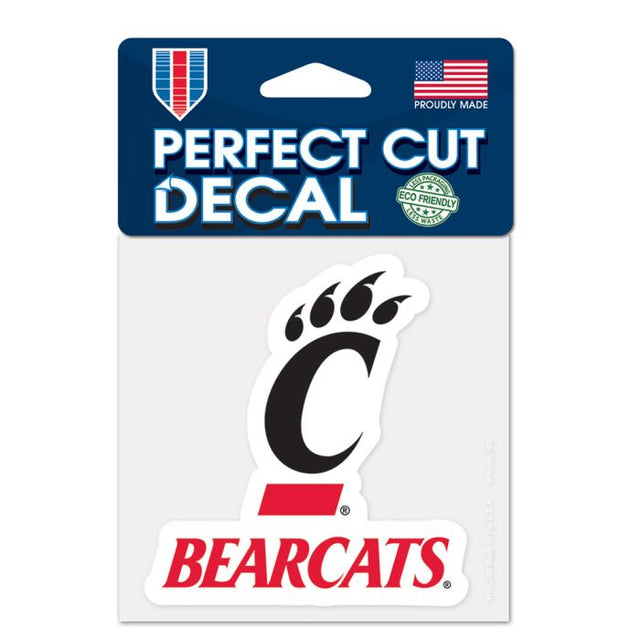 Calcomanía de color de corte perfecto de Cincinnati Bearcats de 4" x 4"