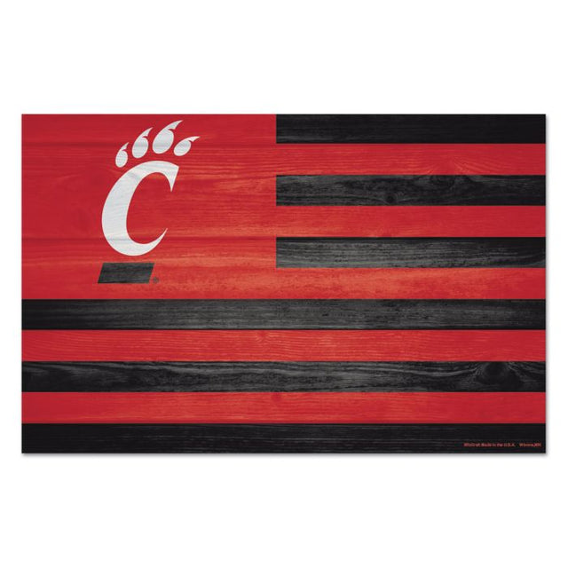 Letrero de madera de Cincinnati Bearcats AMERICANA de 11" x 17" y 1/4" de grosor