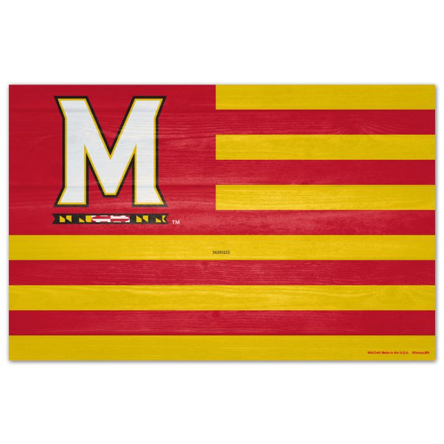 Letrero de madera con la leyenda "Maryland Terrapins AMERICANA", 11" x 17", 1/4" de grosor