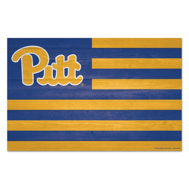 Letrero de madera de los Pittsburgh Panthers AMERICANA de 11" x 17" y 1/4" de grosor