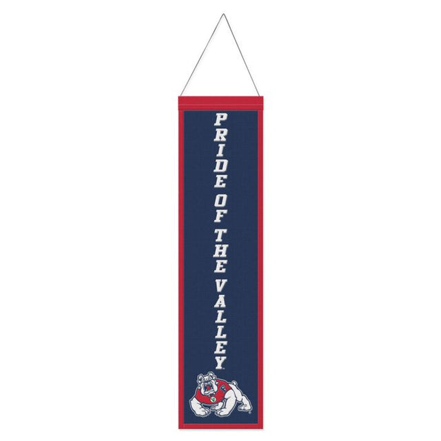 Bandera de lana con lema de los Bulldogs de Fresno State, 8" x 32"