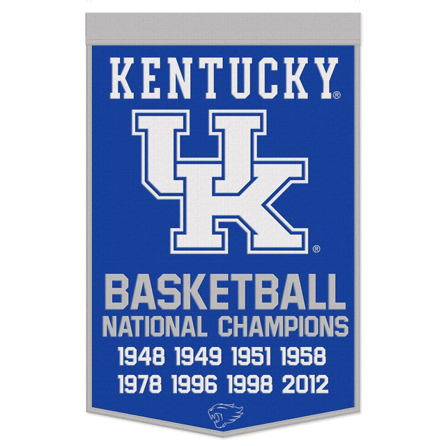 Bandera de lana de Kentucky Wildcats de 24 x 38 pulgadas con diseño de Dynasty Champ para baloncesto