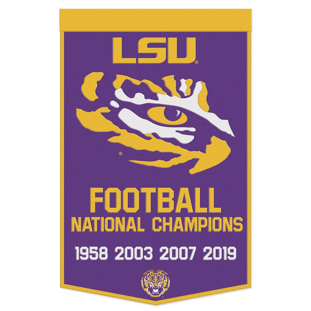 Bandera de lana de los LSU Tigers de 24 x 38 pulgadas con diseño Dynasty Champ