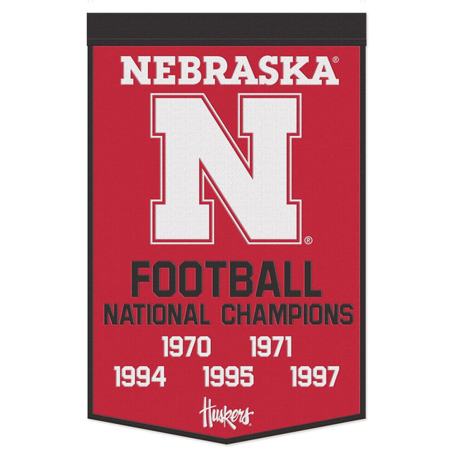 Bandera de lana de los Nebraska Cornhuskers de 24 x 38 pulgadas con diseño Dynasty Champ