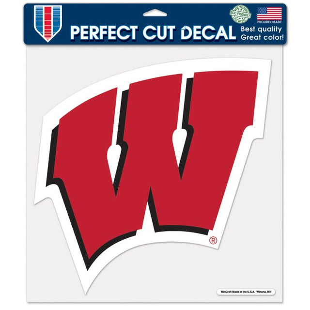 Calcomanía de color de corte perfecto de Wisconsin Badgers de 12" x 12"