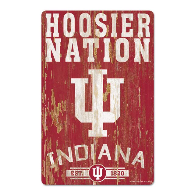 Indiana Hoosiers Wood Sign 11" x 17" 1/4" thick