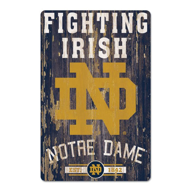 Notre Dame Fighting Irish FIGHTING IRISH Wood Sign 11" x 17" 1/4" thick