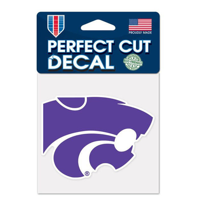 Calcomanía de color de corte perfecto de Kansas State Wildcats de 4" x 4"