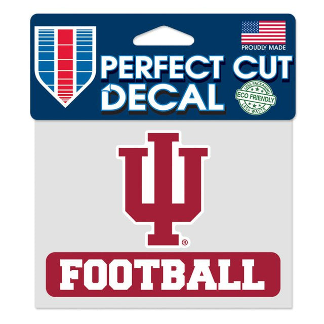 Calcomanía de fútbol de Indiana Hoosiers con corte perfecto en color, 4,5" x 5,75"