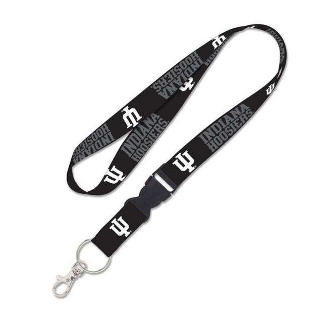 Indiana Hoosiers Blackout Lanyard w/detachable buckle 1"