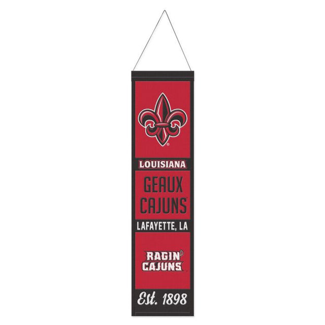 Louisiana - Lafayette Ragin Cajuns Wool Banner 8" x 32"