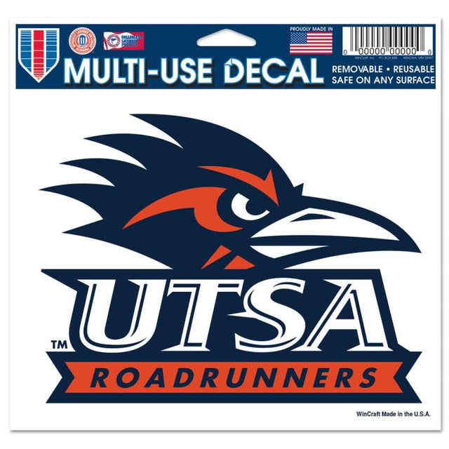 Texas San Antonio Roadrunners Multi-Use Decal -Clear Bckrgd 5" x 6"