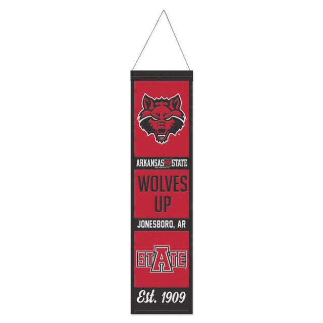 Arkansas State Red Wolves Wool Banner 8" x 32"