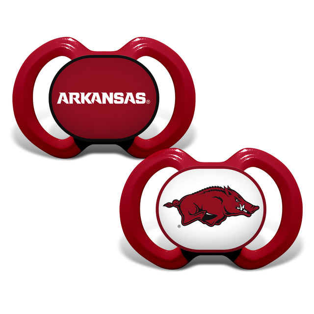 Paquete de 2 chupetes alternativos de Arkansas Razorbacks