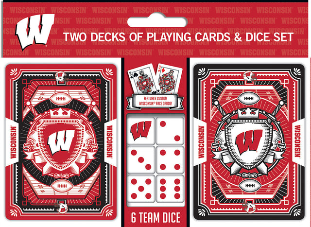 Juego de naipes y dados de los Wisconsin Badgers