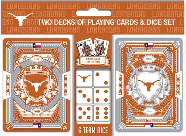 Texas Longhorns Playing Cards and Dice Set