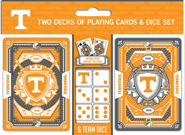 Juego de naipes y dados de Tennessee Volunteers