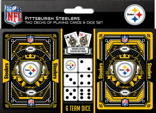 Juego de naipes y dados de los Pittsburgh Steelers