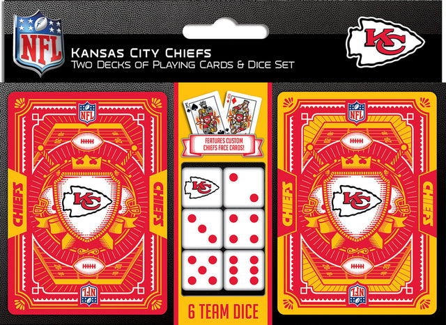 Juego de naipes y dados de los Kansas City Chiefs