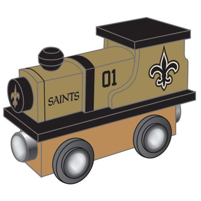 Tren de juguete de madera de los New Orleans Saints