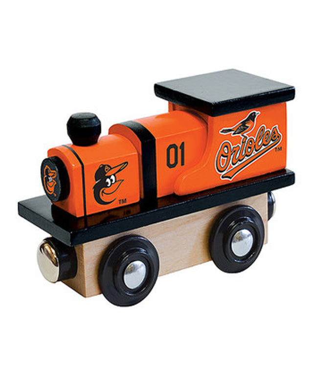 Tren de juguete de madera de los Baltimore Orioles