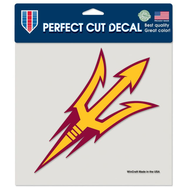 Calcomanía de color de corte perfecto de Arizona State Sun Devils de 8" x 8"