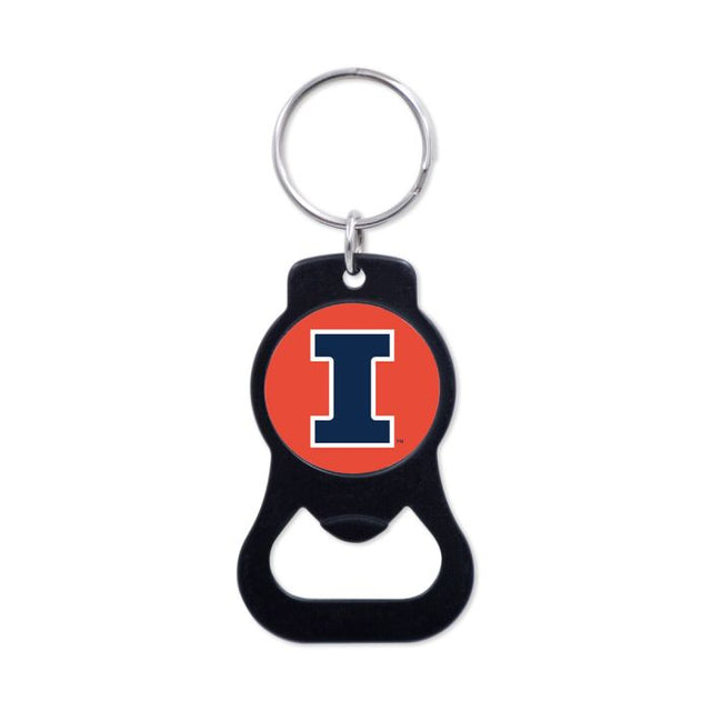 Illinois Fighting Illini Black Bottle Opener Key Ring