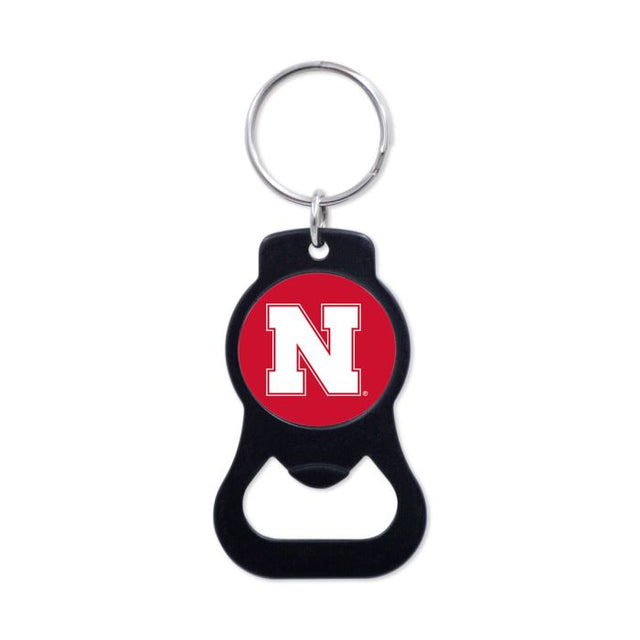 Nebraska Cornhuskers Black Bottle Opener Key Ring