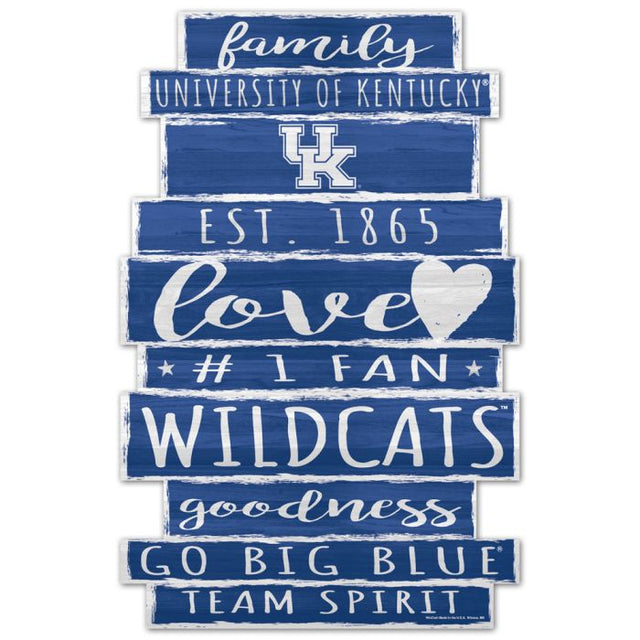 Kentucky Wildcats WORD PLANK Wood Sign 11" x 17" 1/4" thick