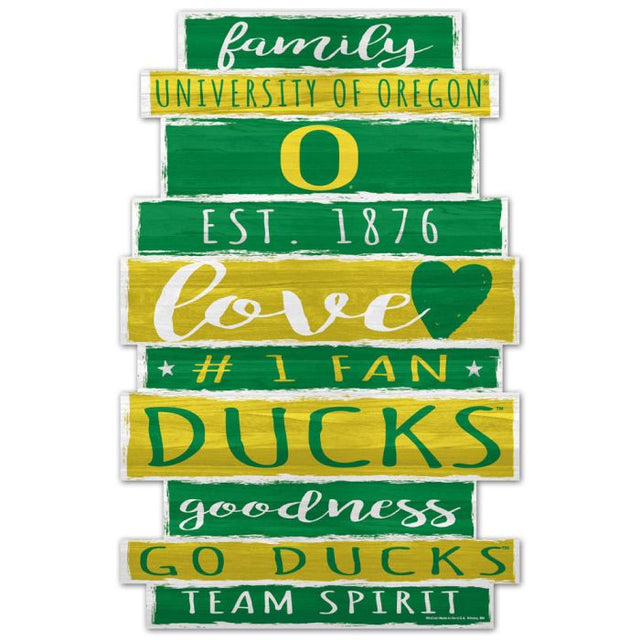 Oregon Ducks WORD PLANK Wood Sign 11" x 17" 1/4" thick