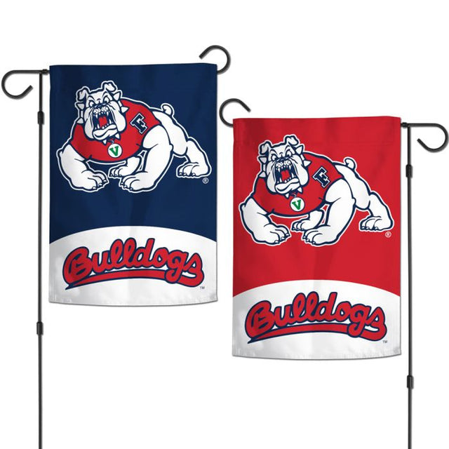 Banderas de jardín de los Bulldogs de Fresno State, de 2 lados, 12,5" x 18"