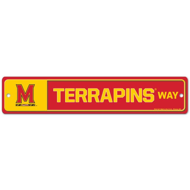 Letrero de calle/zona de Maryland Terrapins de 4,5" x 17"