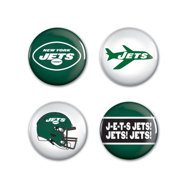 Paquete de 4 botones de los New York Jets