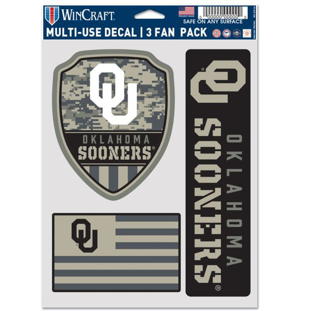 Oklahoma Sooners Military Apprecation Multi Use 3 Fan Pack