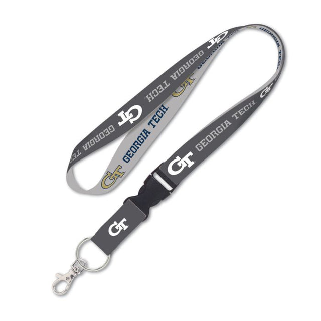 Georgia Tech Yellow Jackets CHARCOAL Lanyard w/detachable buckle 1"