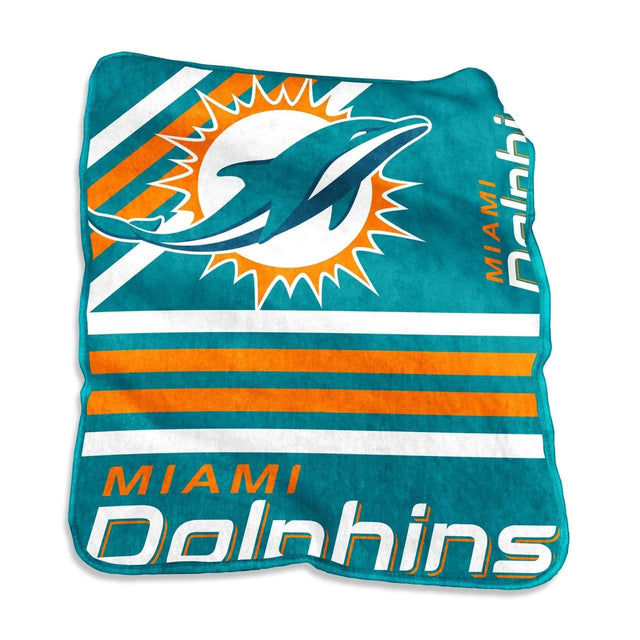 Manta de los Miami Dolphins de 50 x 60 pulgadas, de estilo Raschel