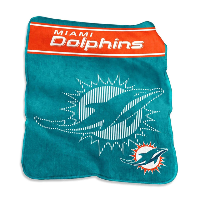 Manta de los Miami Dolphins de 60 x 80 pulgadas, de estilo Raschel