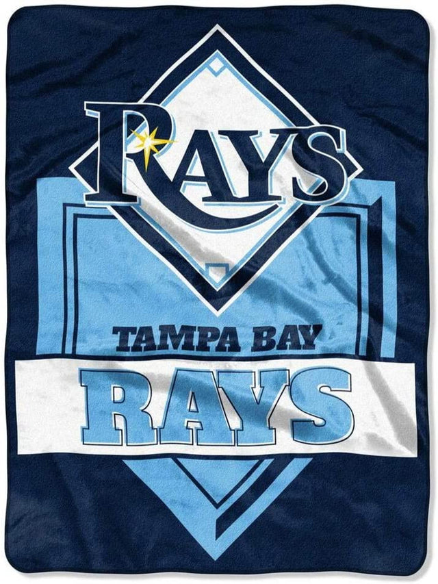 Manta de los Tampa Bay Rays de 60 x 80 con diseño de placa de home de Raschel