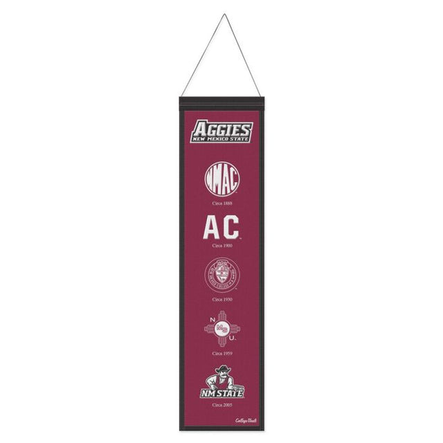 Bandera de lana New Mexico State Evolution de los Aggies de New Mexico State, 8" x 32"