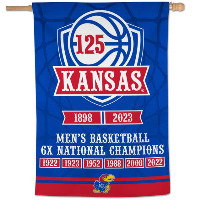 Kansas Jayhawks Kansas 125th Basketball Collection Vertical Flag 28" x 40"