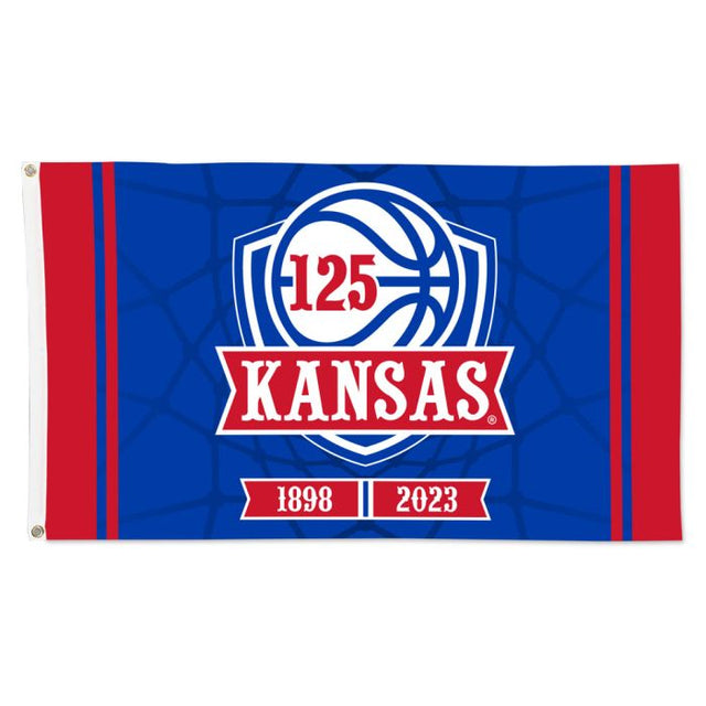 Kansas Jayhawks Kansas 125th Basketball Collection Flag - Deluxe 3' X 5'