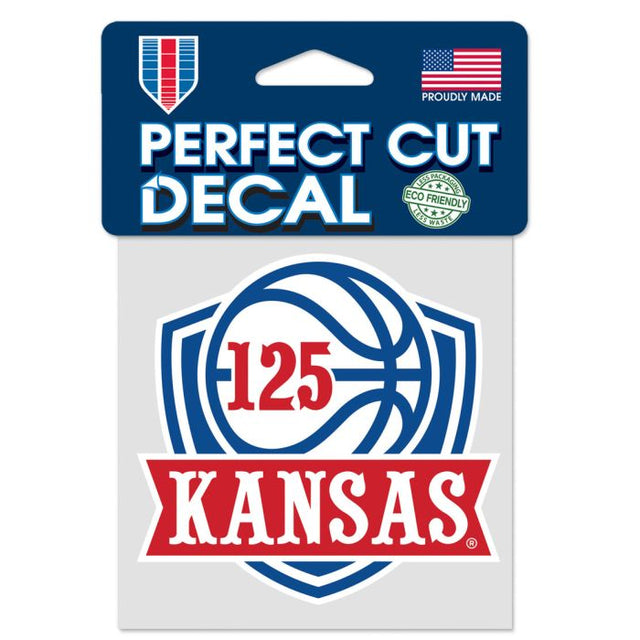 Kansas Jayhawks Kansas 125th Basketball Collection Perfect Cut Color Decal 4" x 4"