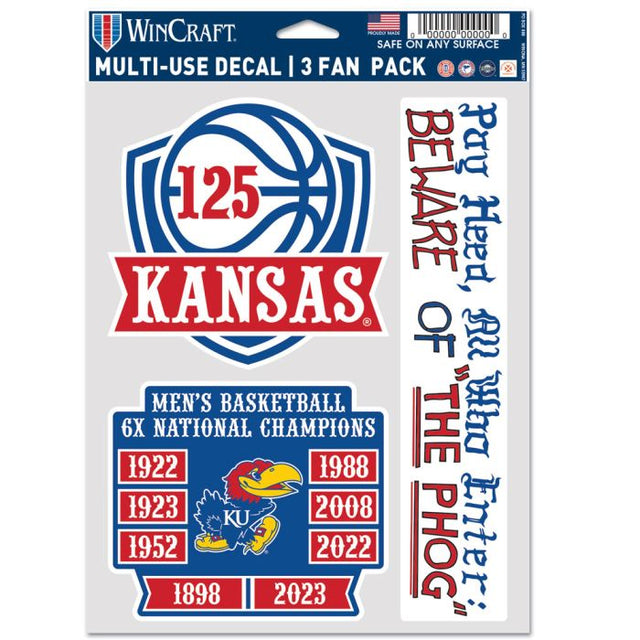 Kansas Jayhawks Kansas 125th Basketball Collection Multi Use 3 Fan Pack